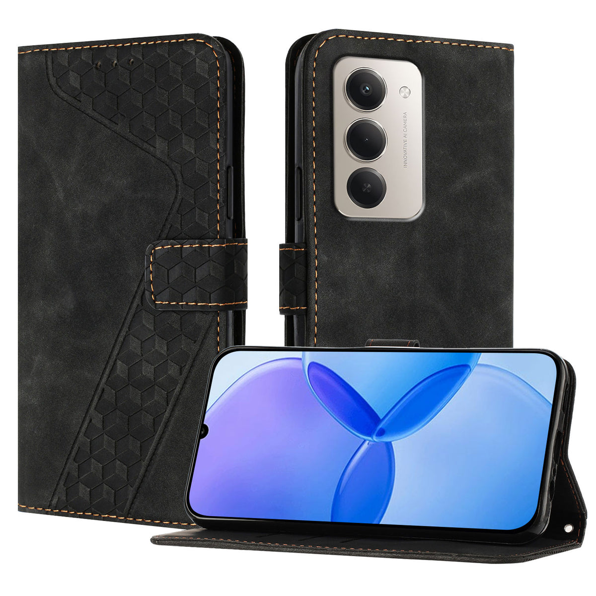 Xiaomi Redmi 15 4G (EU) (171 mm) / Xiaomi Redmi 15 5G (EU) (171 mm) Läderfodral 7-format mönster plånboksfodral stötsäkert mobilfodral