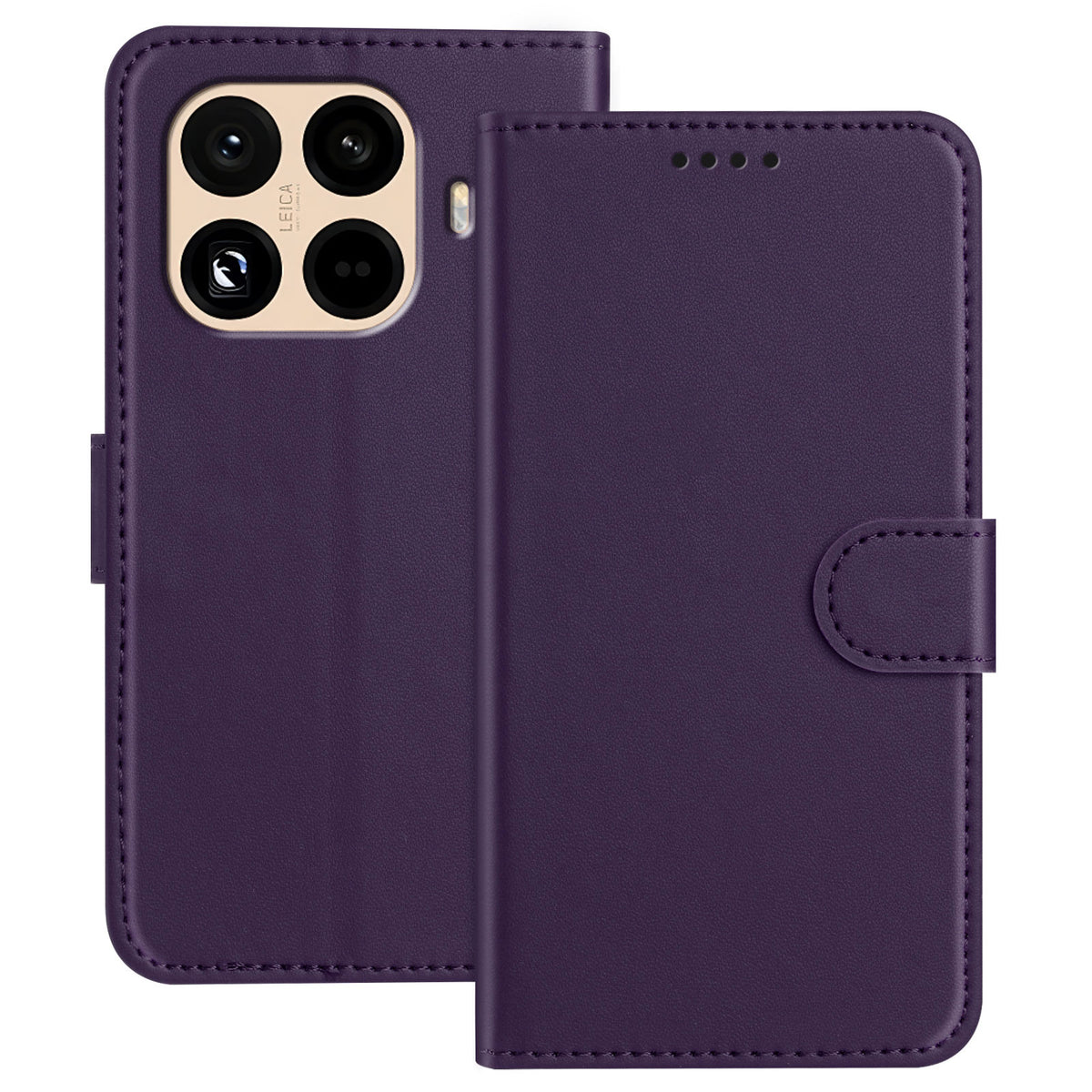 For Xiaomi 15T Pro Leather Case Wallet Stand Solid Color Anti Drop Phone Cover