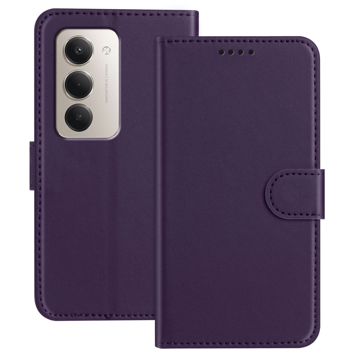 For Xiaomi Redmi 15 5G (EU) (171mm) / Xiaomi Redmi 15 4G (EU) (171mm) Leather Case Wallet Stand Solid Color Anti Drop Phone Cover