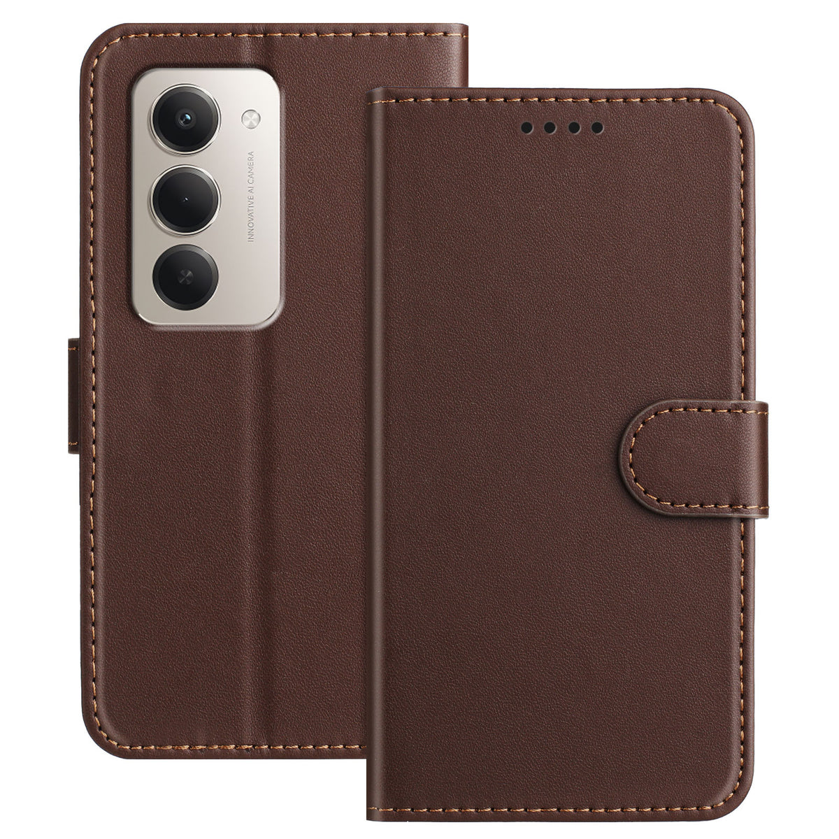 For Xiaomi Redmi 15 5G (EU) (171mm) / Xiaomi Redmi 15 4G (EU) (171mm) Leather Case Wallet Stand Solid Color Anti Drop Phone Cover