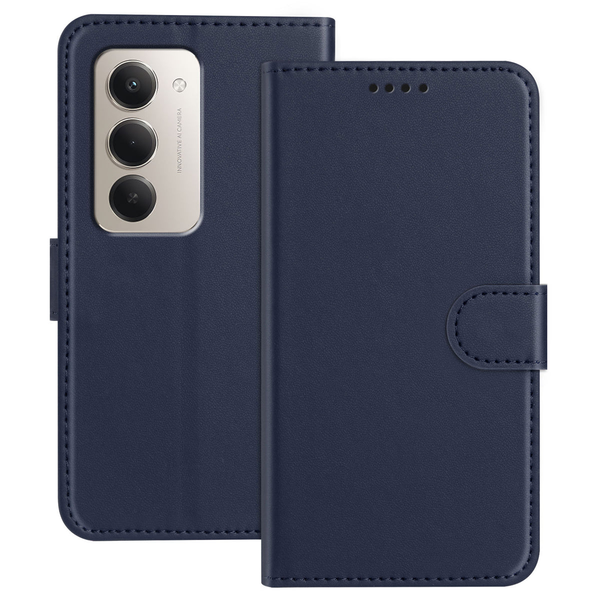 For Xiaomi Redmi 15 5G (EU) (171mm) / Xiaomi Redmi 15 4G (EU) (171mm) Leather Case Wallet Stand Solid Color Anti Drop Phone Cover