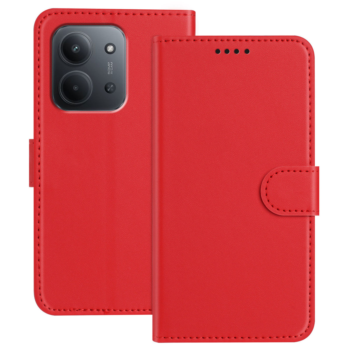 For Xiaomi Redmi 15C 5G (EU) (173mm) / Xiaomi Redmi 15C 4G (EU) (173mm) Leather Case Wallet Stand Solid Color Anti Drop Phone Cover