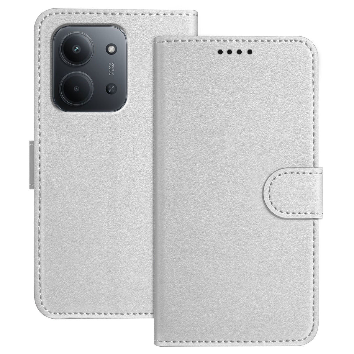 For Xiaomi Redmi 15C 5G (EU) (173mm) / Xiaomi Redmi 15C 4G (EU) (173mm) Leather Case Wallet Stand Solid Color Anti Drop Phone Cover