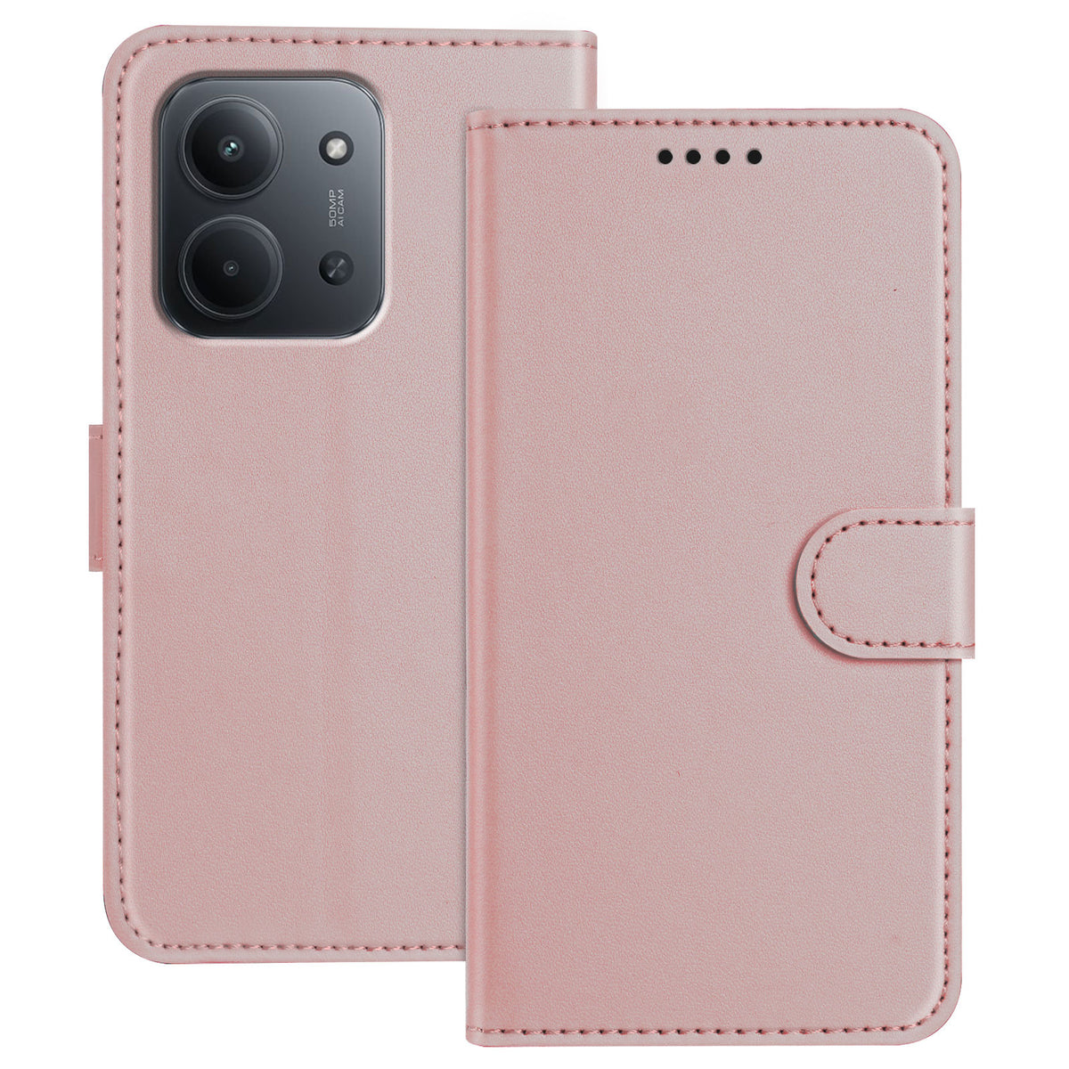 For Xiaomi Redmi 15C 5G (EU) (173mm) / Xiaomi Redmi 15C 4G (EU) (173mm) Leather Case Wallet Stand Solid Color Anti Drop Phone Cover