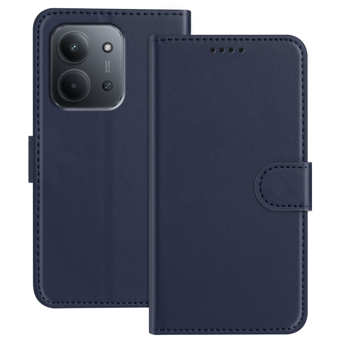 For Xiaomi Redmi 15C 5G (EU) (173mm) / Xiaomi Redmi 15C 4G (EU) (173mm) Leather Case Wallet Stand Solid Color Anti Drop Phone Cover