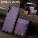 JEEHOOD For Samsung Galaxy A50 Leather Back Cover Magnetic Case  J06 Phone Case with Card Bag RFID Blocking