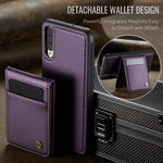 JEEHOOD For Samsung Galaxy A50 Leather Back Cover Magnetic Case  J06 Phone Case with Card Bag RFID Blocking