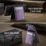 JEEHOOD For Samsung Galaxy A50 Leather Back Cover Magnetic Case  J06 Phone Case with Card Bag RFID Blocking
