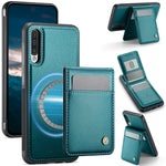 JEEHOOD For Samsung Galaxy A50 Leather Back Cover Magnetic Case  J06 Phone Case with Card Bag RFID Blocking