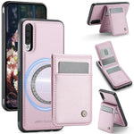 JEEHOOD For Samsung Galaxy A50 Leather Back Cover Magnetic Case  J06 Phone Case with Card Bag RFID Blocking