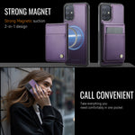 JEEHOOD For Samsung Galaxy A51 4G SM-A515 Leather Back Cover Magnetic Case J06 Phone Case with Card Bag RFID Blocking