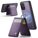 JEEHOOD For Samsung Galaxy A51 4G SM-A515 Leather Back Cover Magnetic Case J06 Phone Case with Card Bag RFID Blocking