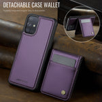 JEEHOOD For Samsung Galaxy A51 4G SM-A515 Leather Back Cover Magnetic Case J06 Phone Case with Card Bag RFID Blocking