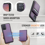 JEEHOOD For Samsung Galaxy A51 4G SM-A515 Leather Back Cover Magnetic Case J06 Phone Case with Card Bag RFID Blocking