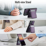 JEEHOOD For Samsung Galaxy A51 4G SM-A515 Leather Back Cover Magnetic Case J06 Phone Case with Card Bag RFID Blocking