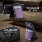 JEEHOOD For Samsung Galaxy A51 4G SM-A515 Leather Back Cover Magnetic Case J06 Phone Case with Card Bag RFID Blocking