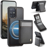 JEEHOOD For Samsung Galaxy A51 4G SM-A515 Leather Back Cover Magnetic Case J06 Phone Case with Card Bag RFID Blocking
