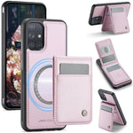 JEEHOOD For Samsung Galaxy A51 4G SM-A515 Leather Back Cover Magnetic Case J06 Phone Case with Card Bag RFID Blocking