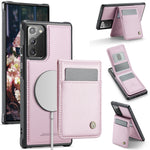 JEEHOOD For Samsung Galaxy Note20 Leather Back Cover Magnetic Case  J06 Phone Case with Card Bag RFID Blocking