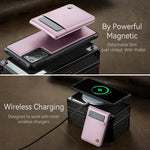 JEEHOOD For Samsung Galaxy Note20 Leather Back Cover Magnetic Case  J06 Phone Case with Card Bag RFID Blocking