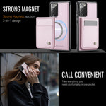 JEEHOOD For Samsung Galaxy Note20 Leather Back Cover Magnetic Case  J06 Phone Case with Card Bag RFID Blocking