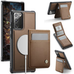 JEEHOOD For Samsung Galaxy Note20 Leather Back Cover Magnetic Case  J06 Phone Case with Card Bag RFID Blocking