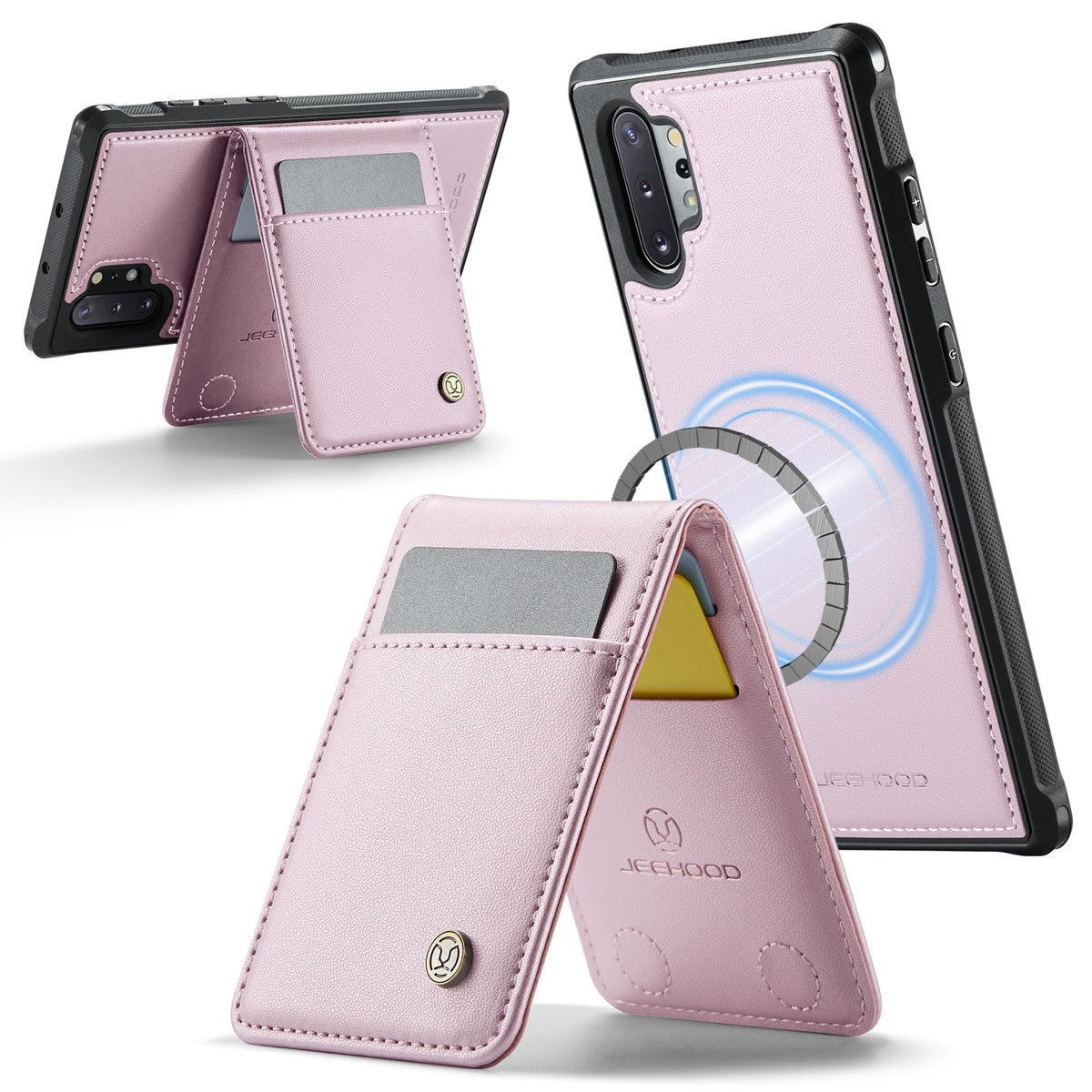 JEEHOOD Til Samsung Galaxy Note 10 Plus 5G Bagcover i læder Magnetisk etui J06 Telefoncover med kortlomme RFID-blokerende