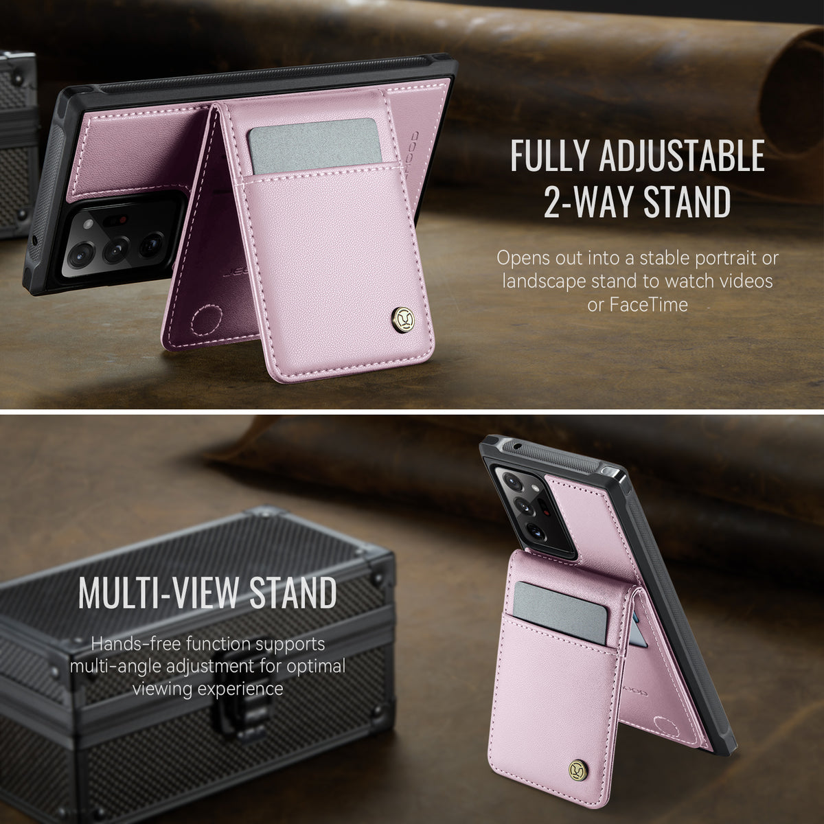 JEEHOOD Til Samsung Galaxy Note20 Ultra Læder Bagcover Magnetisk Etui J06 Telefoncover med Kortlomme RFID-blokering