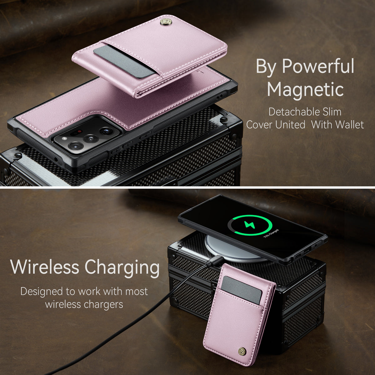 JEEHOOD Til Samsung Galaxy Note20 Ultra Læder Bagcover Magnetisk Etui J06 Telefoncover med Kortlomme RFID-blokering