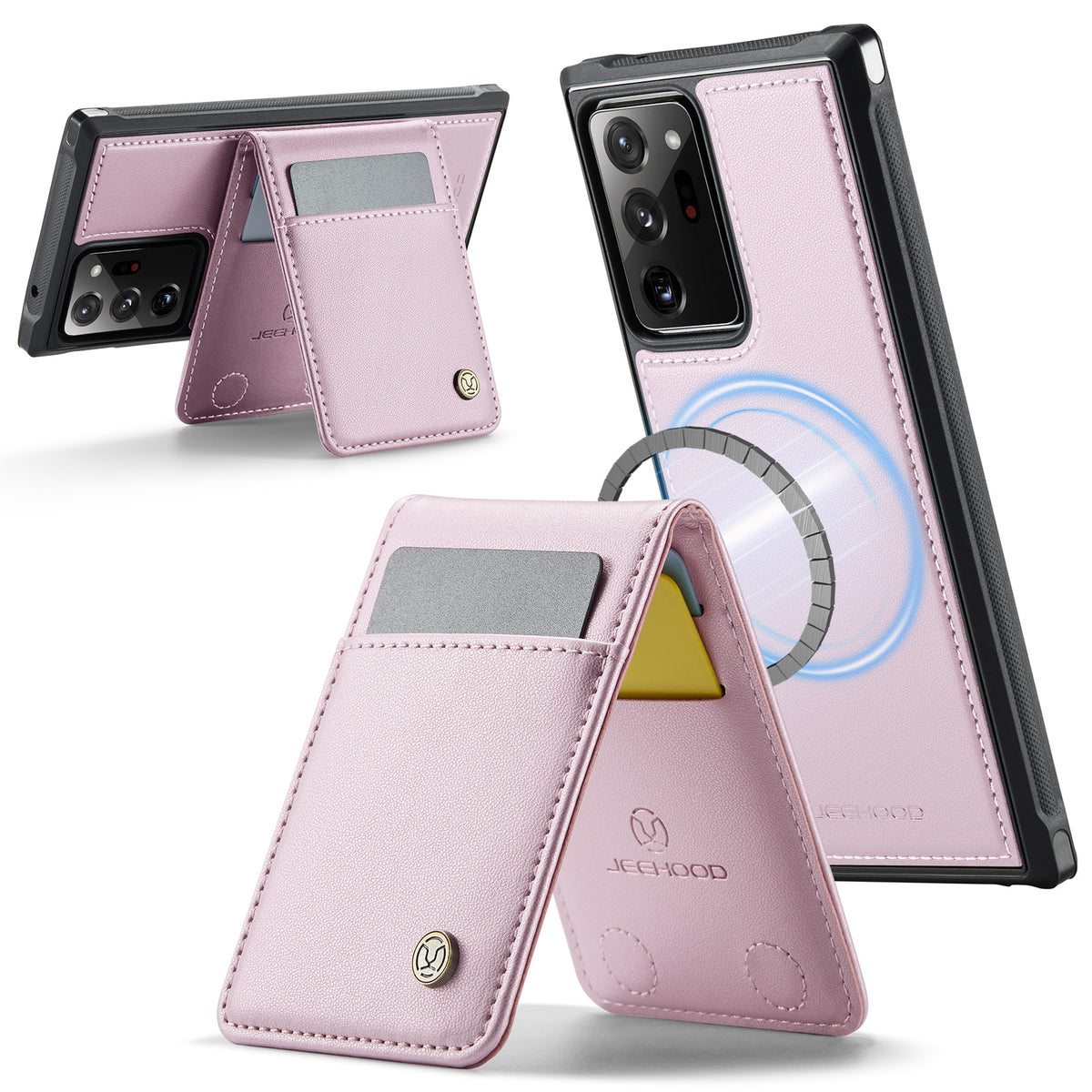JEEHOOD Til Samsung Galaxy Note20 Ultra Læder Bagcover Magnetisk Etui J06 Telefoncover med Kortlomme RFID-blokering