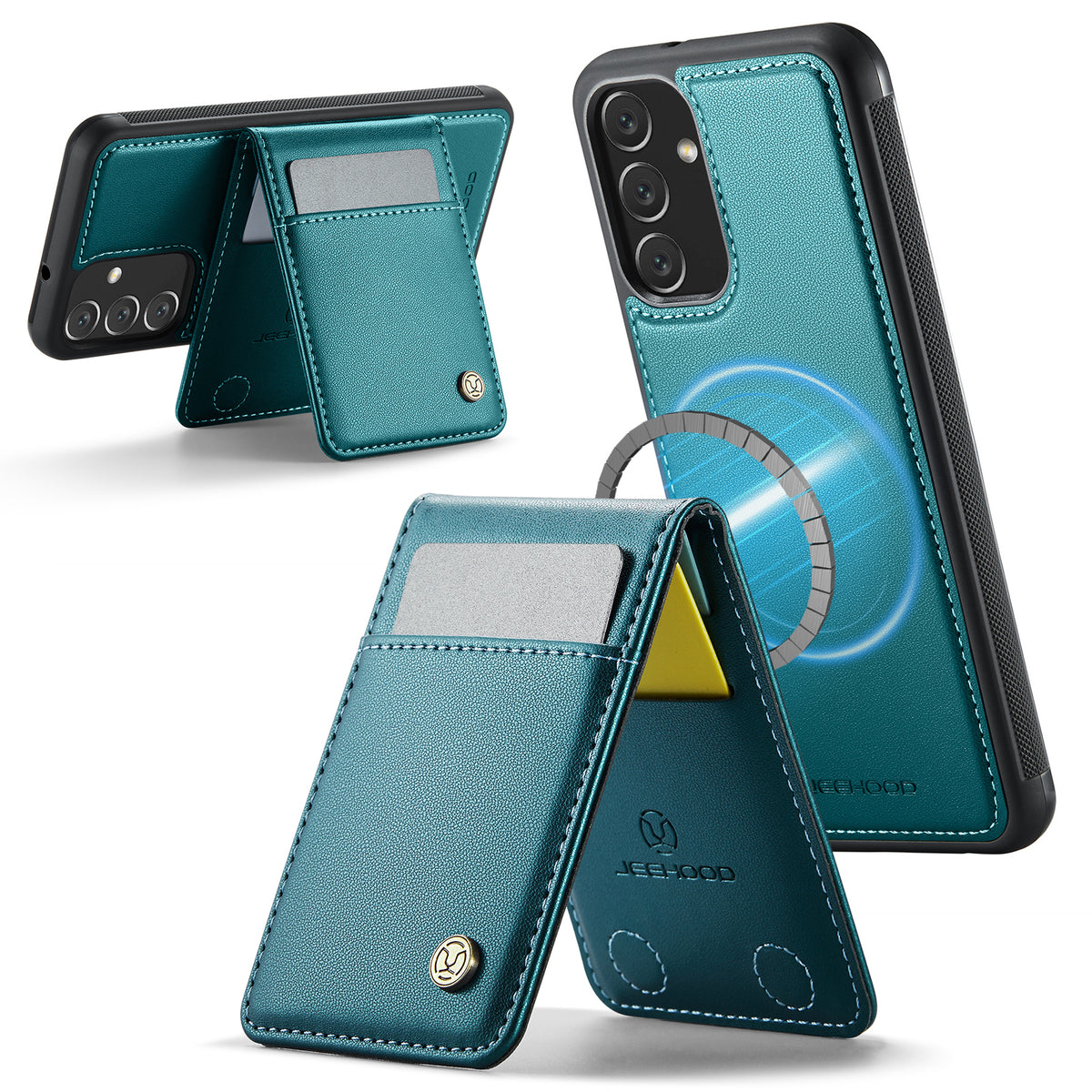 JEEHOOD Til Samsung Galaxy A13 5G / Galaxy A13 4G Læder Bagcover Magnetisk Etui J06 Telefoncover med Kortlomme RFID-blokering