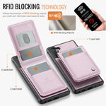 JEEHOOD For Samsung Galaxy Note 10 4G Leather Back Cover Magnetic Case  J06 Phone Case with Card Bag RFID Blocking