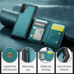 JEEHOOD For Samsung Galaxy Note 10 4G Case J05 Leather Mobile Cover with Detachable Magnetic Card Bag