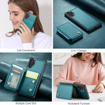 JEEHOOD For Samsung Galaxy Note 10 Plus 4G Case J05 Leather Mobile Cover with Detachable Magnetic Card Bag