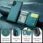 JEEHOOD For Samsung Galaxy Note 10 Plus 4G Case J05 Leather Mobile Cover with Detachable Magnetic Card Bag