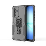 WANLONFENG til Samsung Galaxy A17 5G / A17 4G telefoncover PC TPU-bagcover støtteben med hærdet glas