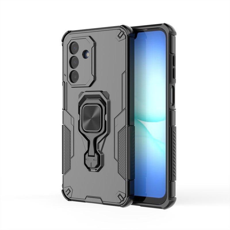 WANLONFENG til Samsung Galaxy A17 5G / A17 4G telefoncover PC TPU-bagcover støtteben med hærdet glas