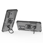 WANLONFENG til Samsung Galaxy A17 5G / A17 4G telefoncover PC TPU-bagcover støtteben med hærdet glas