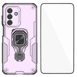 WANLONFENG til Samsung Galaxy A17 5G / A17 4G telefoncover PC TPU-bagcover støtteben med hærdet glas