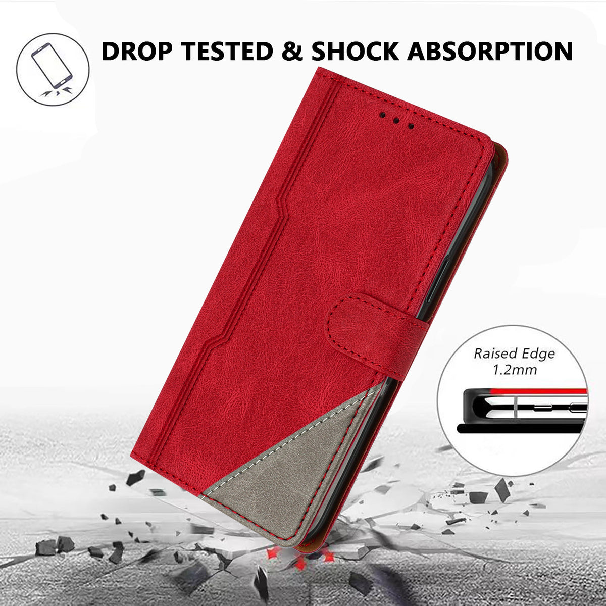 For Xiaomi Redmi 15C 5G (EU) (173mm) / Xiaomi Redmi 15C 4G (EU) (173mm) Leather Case Triangle Patchwork Wallet Stand Shockproof Phone Cover