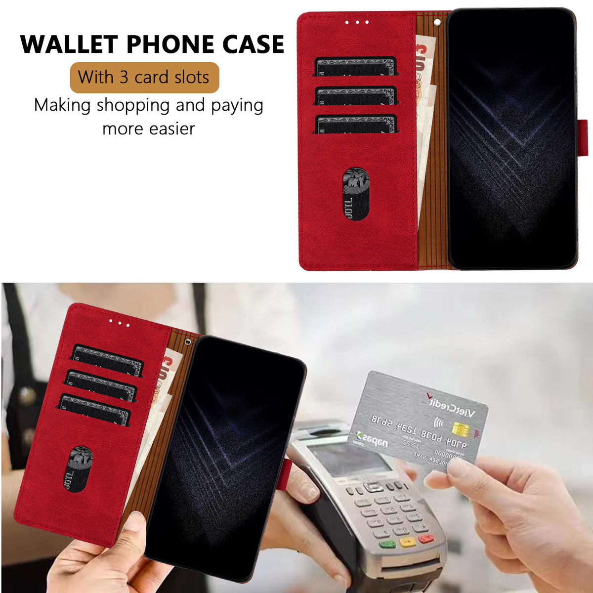 For Xiaomi Redmi 15C 5G (EU) (173mm) / Xiaomi Redmi 15C 4G (EU) (173mm) Leather Case Triangle Patchwork Wallet Stand Shockproof Phone Cover