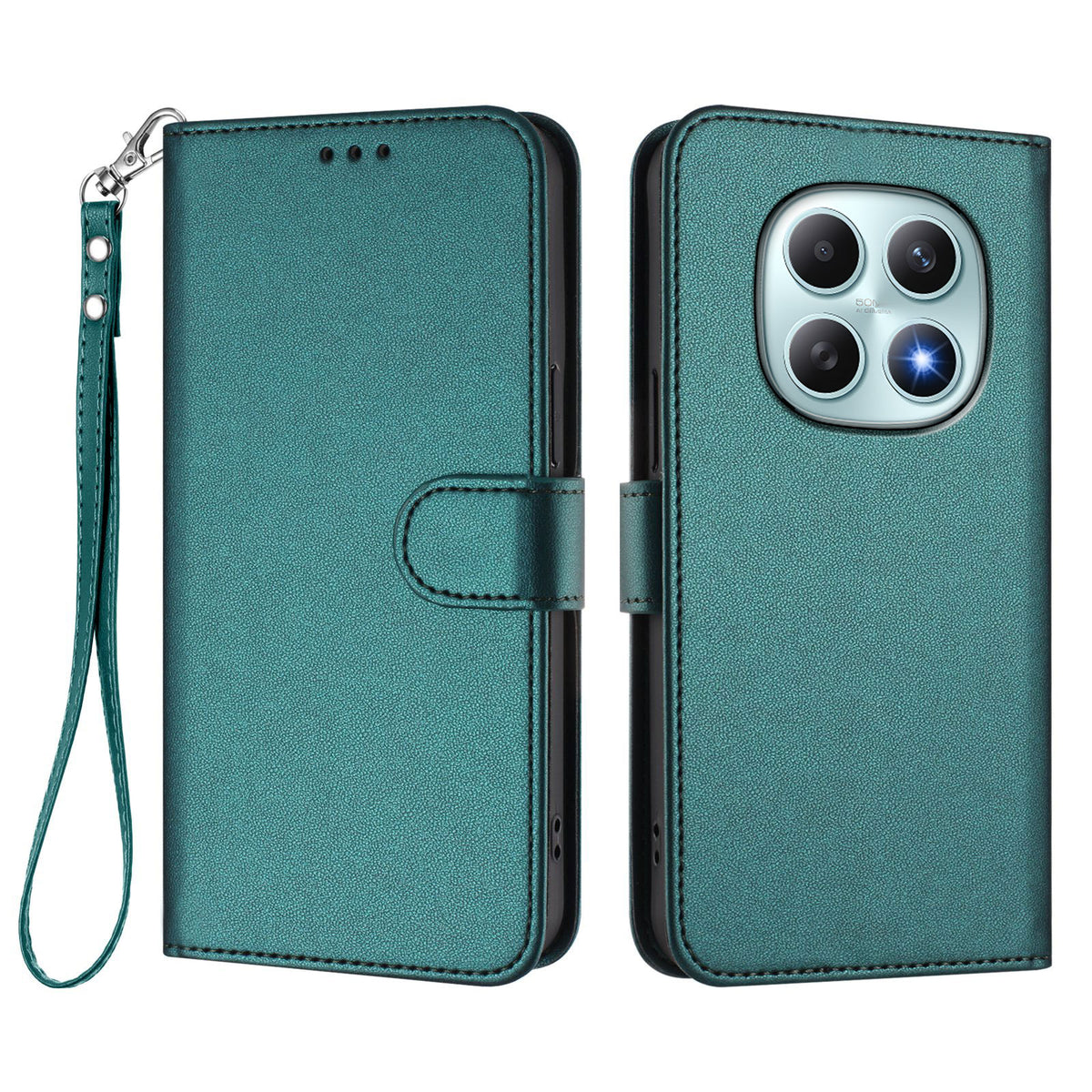 For Xiaomi Poco M8 5G / Redmi Note 15 5G (Global) / 15 4G (Global) Leather Case Wallet Stand Phone Cover with Wrist Strap