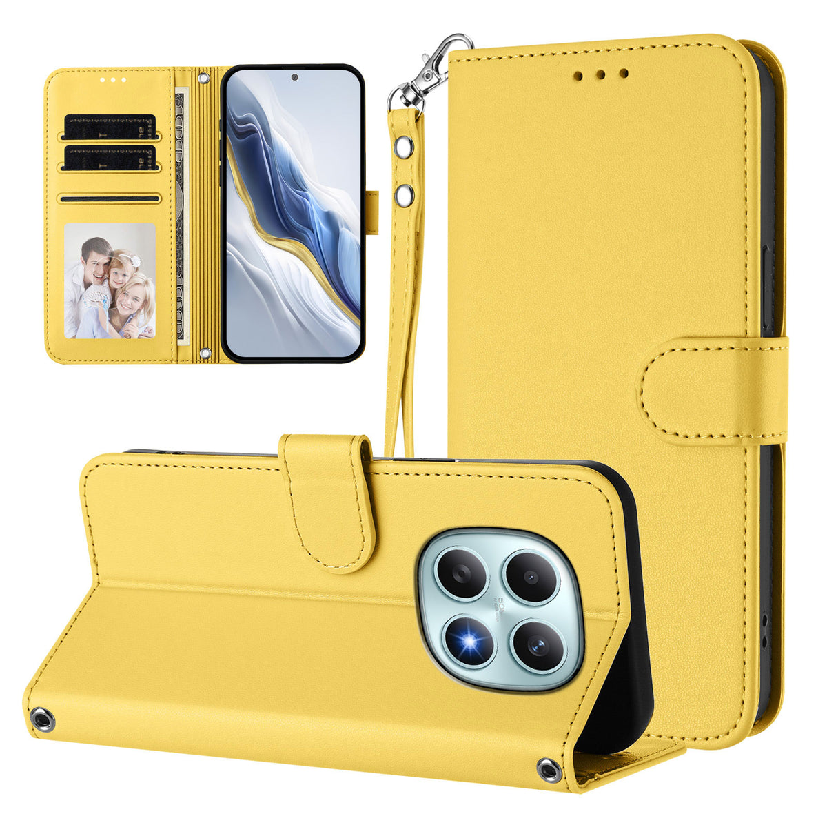 Xiaomi Poco M8 5G / Redmi Note 15 5G (Global) / 15 4G (Global) Läderfodral Plånboksfodral med stativ och handledsrem