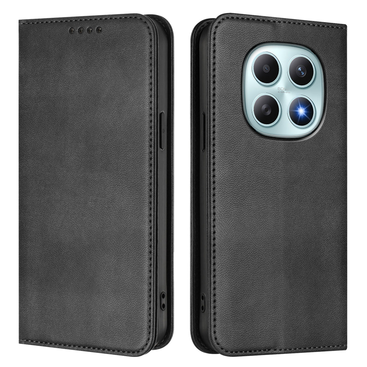 Xiaomi Poco M8 5G / Redmi Note 15 5G (Global) / 15 4G (Global)-tegneboksetui i retrostruktureret, RFID-blokerende læder