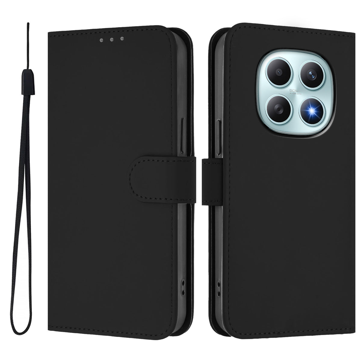 Xiaomi Poco M8 5G / Redmi Note 15 5G (Global) / 15 4G (Global) Fodral Enfärgat Plånboksfodral i Läder med Mobilrem