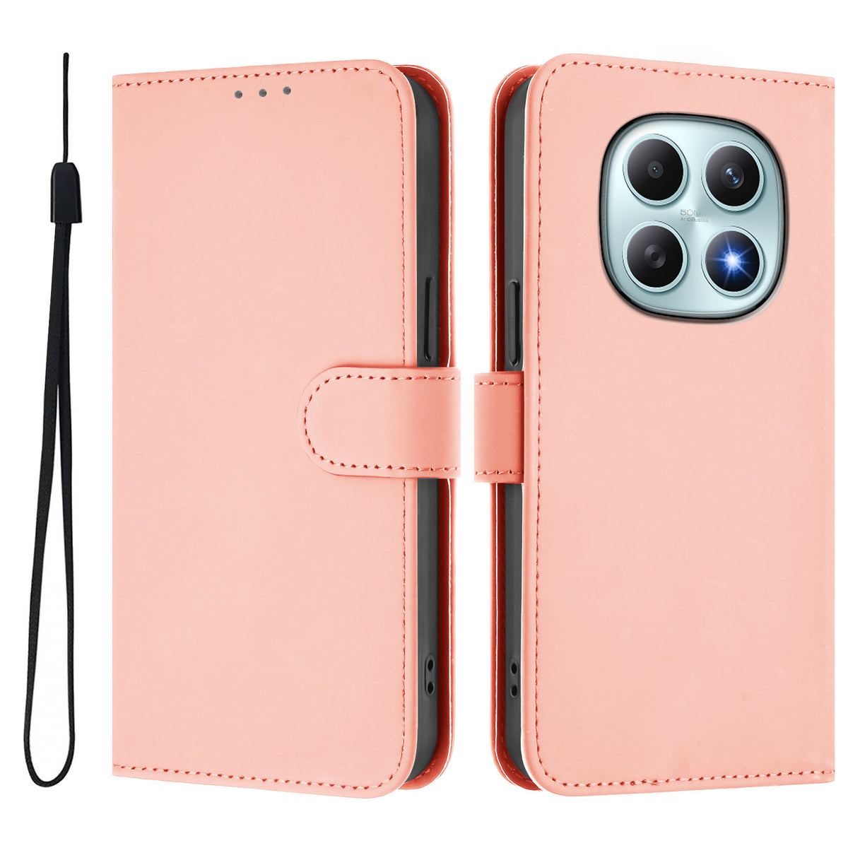 Xiaomi Poco M8 5G / Redmi Note 15 5G (Global) / 15 4G (Global) Fodral Enfärgat Plånboksfodral i Läder med Mobilrem