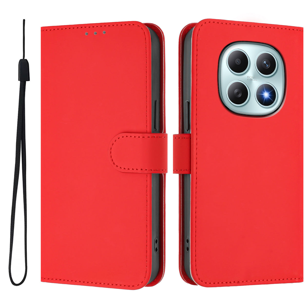Xiaomi Poco M8 5G / Redmi Note 15 5G (Global) / 15 4G (Global) Fodral Enfärgat Plånboksfodral i Läder med Mobilrem