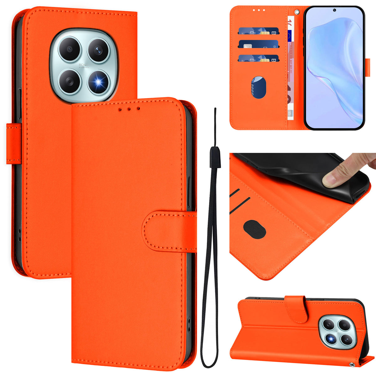 Xiaomi Poco M8 5G / Redmi Note 15 5G (Global) / 15 4G (Global) Fodral Enfärgat Plånboksfodral i Läder med Mobilrem