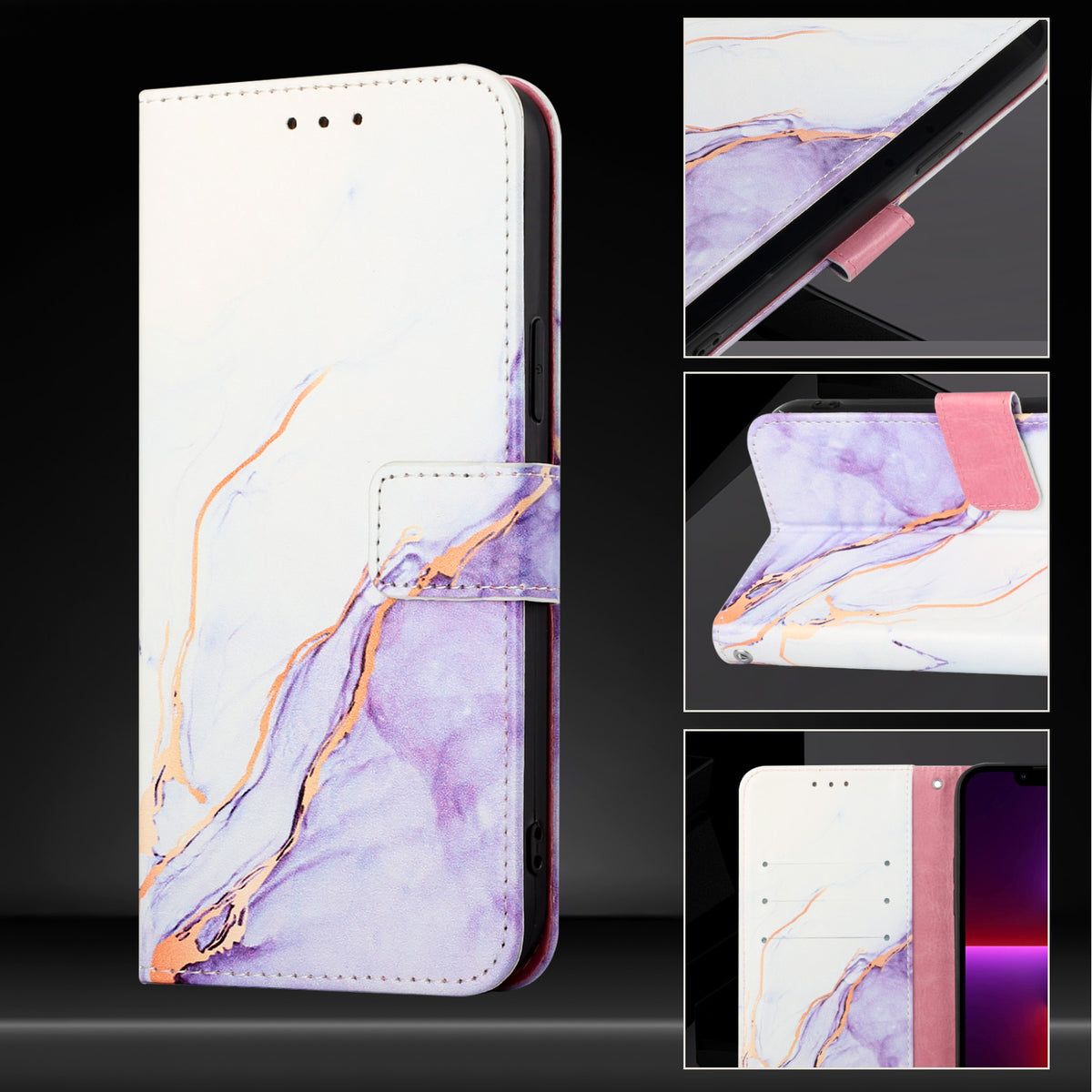 For Xiaomi Poco M8 5G / Redmi Note 15 5G (Global) / 15 4G (Global) Case with Strap Marble Pattern Leather Phone Cover Card Holder