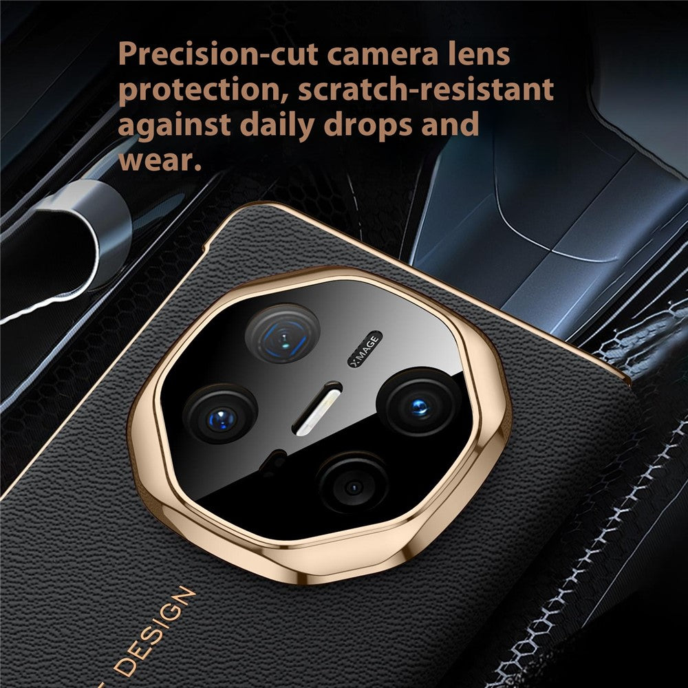 SULADA For Huawei Mate X6 Magnetic Case Genuine Cow Leather Phone Cover with Tempered Glass Screen Protector